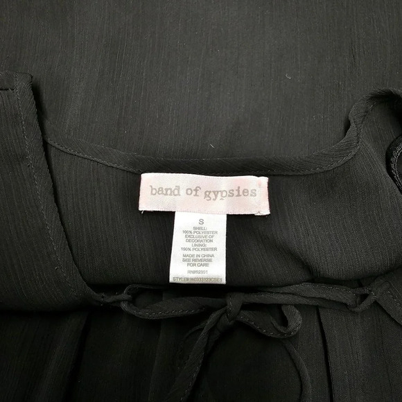 Band of Gypsies Layered Dress Velvet Black Size Small - Picture 3 of 7